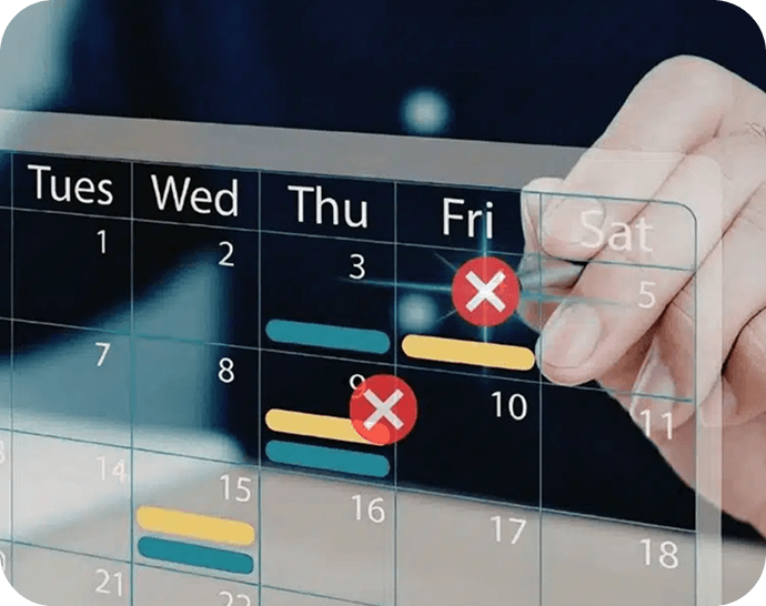 Calendar with rescheduled appointments