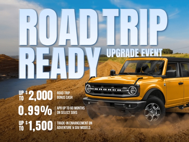 SUV road trip upgrade event with cash bonuses.