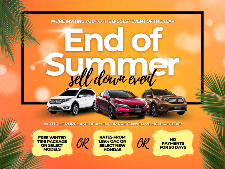 End of Summer car sale event with offers.